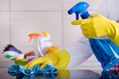 Carpet cleaner preparing equipment with safety measures in place